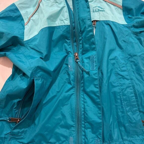 L.L.Bean Kids’ Teal Rain Jacket – Size S4 - Picture 4 of 6